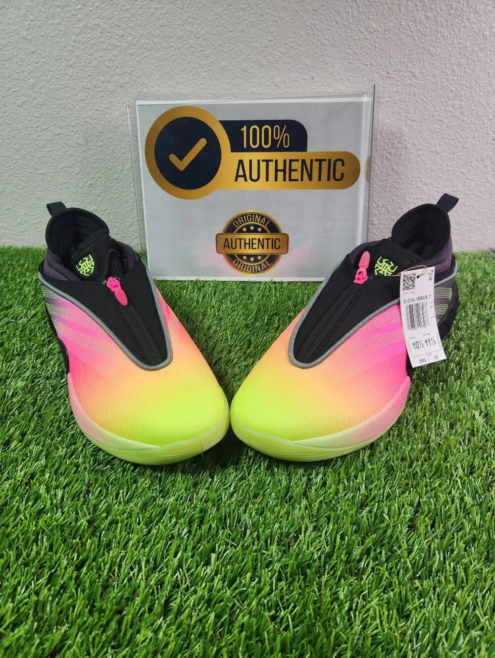 Men’s Size 10.5 Adidas D.O.N Issue 7 Black/Pink/Yellow Rainbow Basketball Shoes